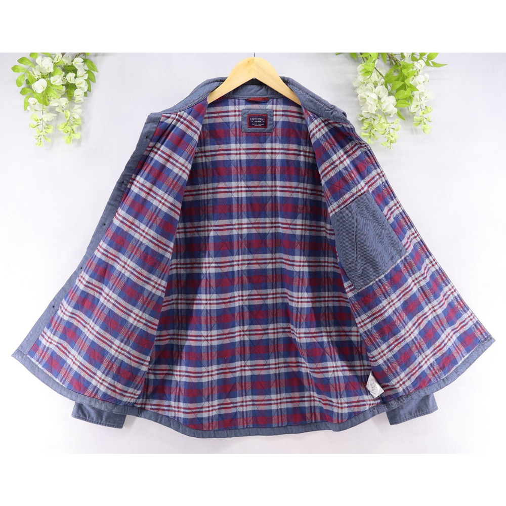 Untuckit Men's Ziata Flannel Lined Button Up Jacket/Overshirt Shacket Blue Sz XL - Picture 3 of 12